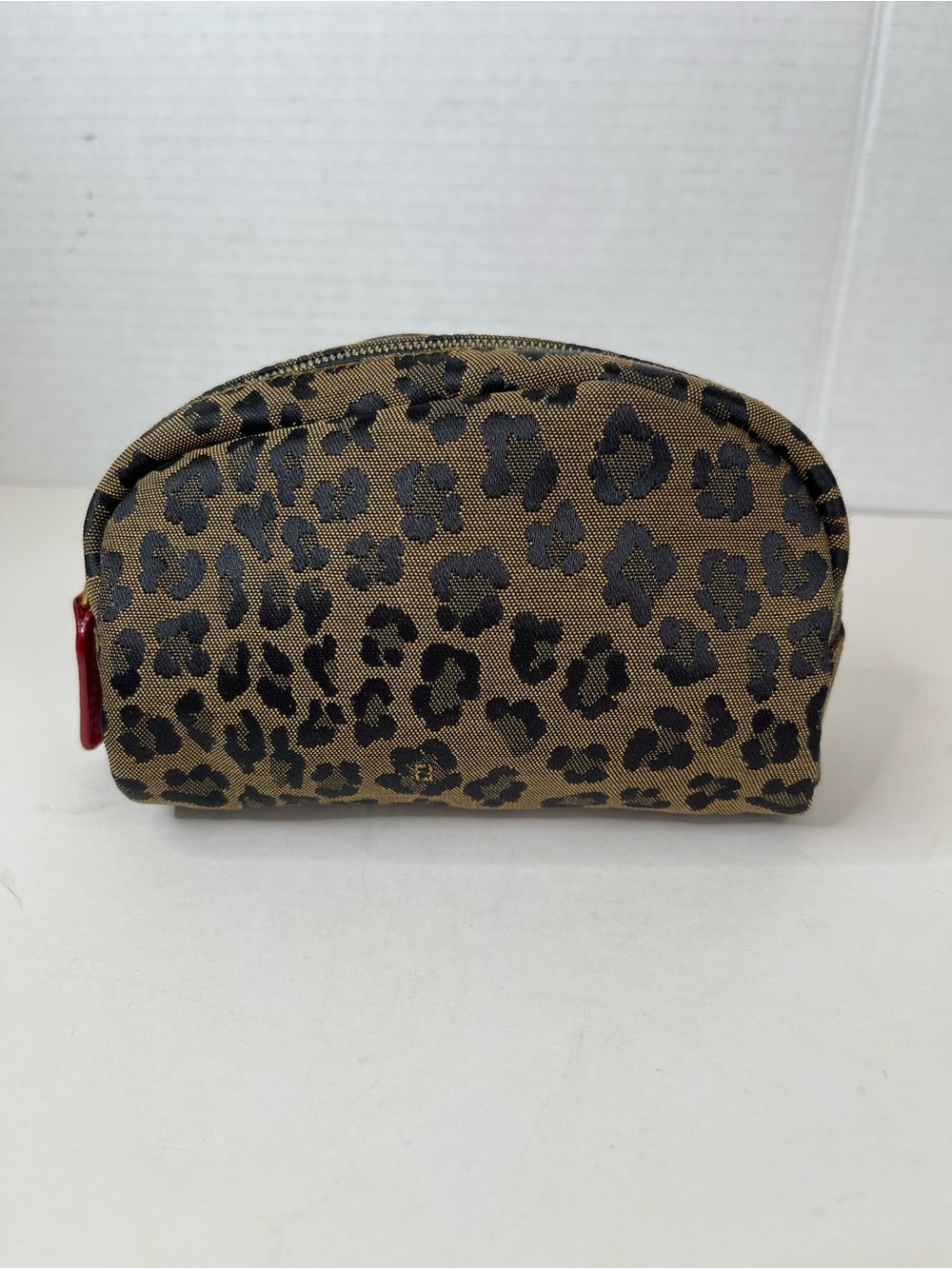 Fendi leopard-print canvas and leather cosmetic pouch
